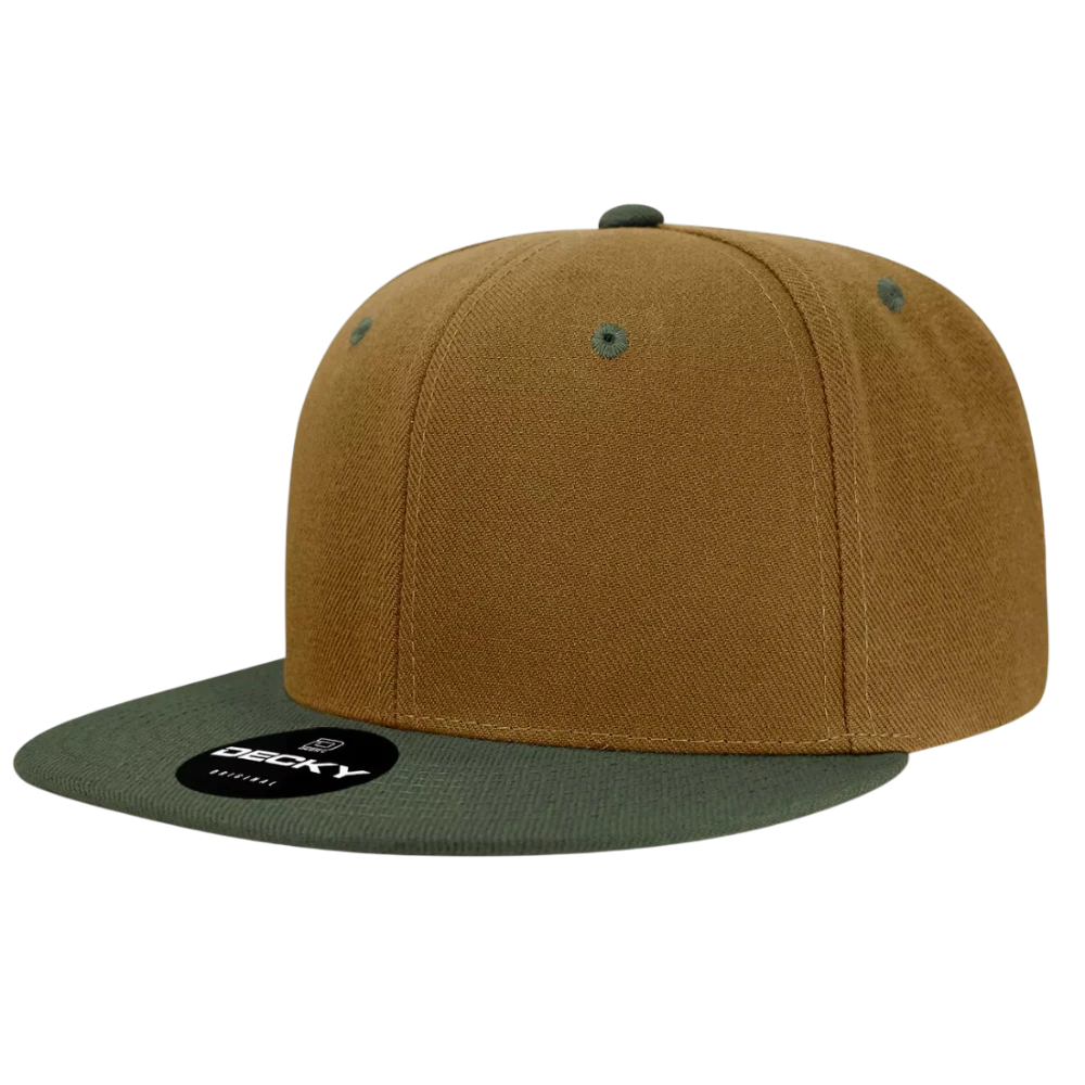 coyote olive Decky 6020 classic flat bill snapback hat
