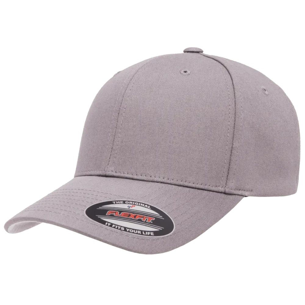 Grey Flexfit 5001 V-Flexfit cotton twill stretch fit cap