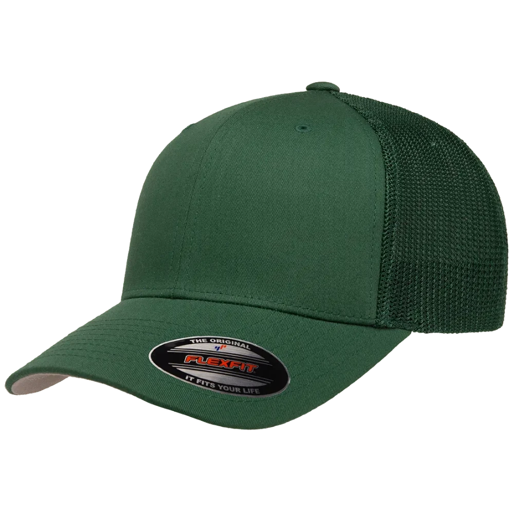 Evergreen Flexfit 6511 trucker mesh cap with stretch fit back