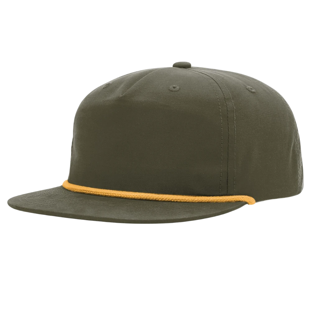 Loden green Richardson 256 Umpqua rope cap with gold braid detail