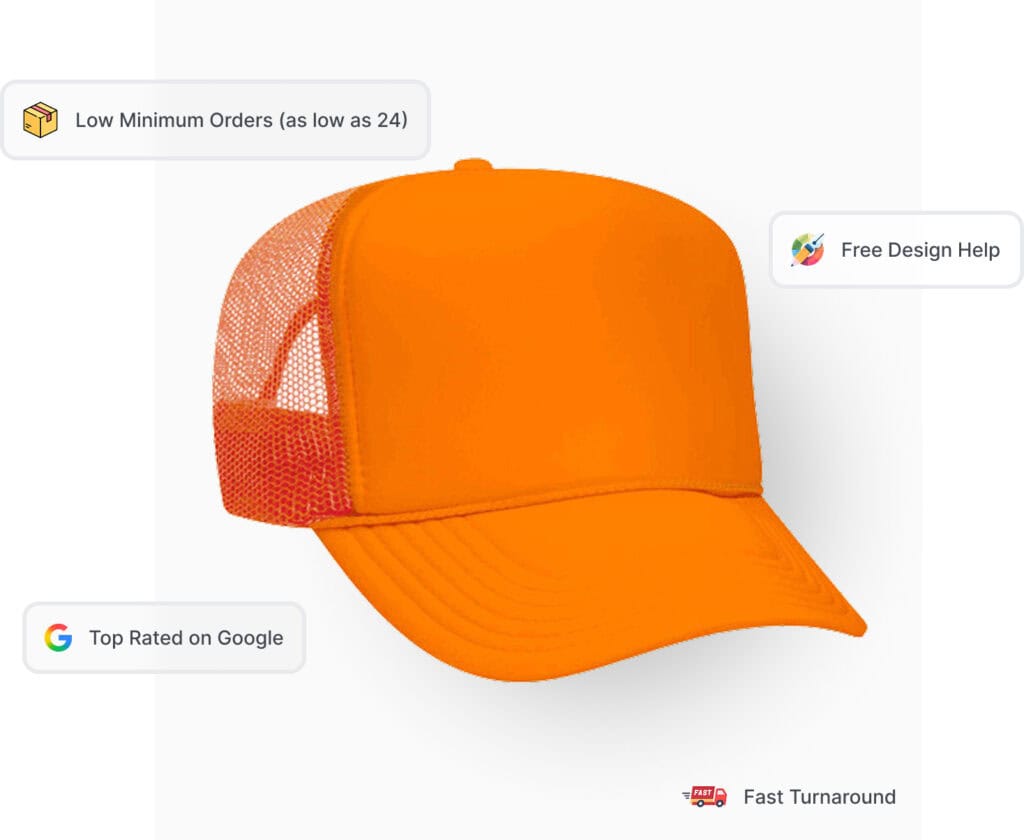 custom otto cap 39-165 in neon orange color