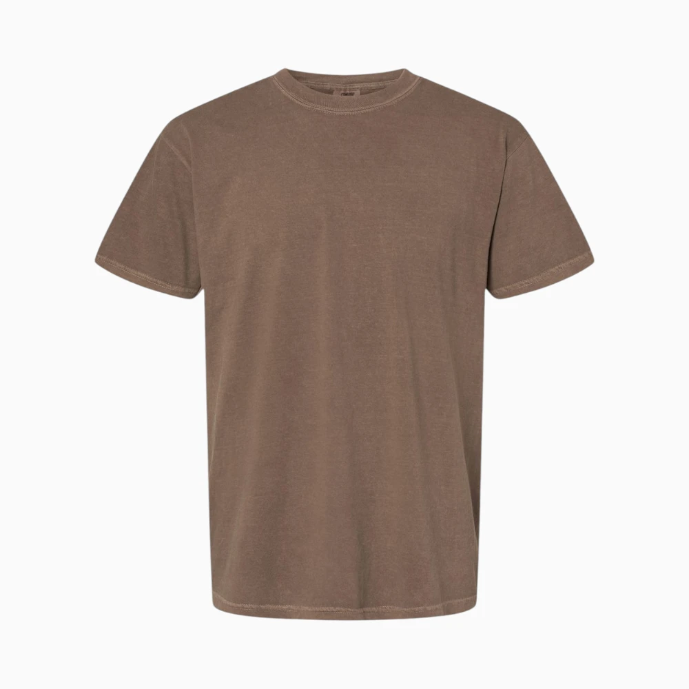Garment-dyed t-shirt blank in washed brown