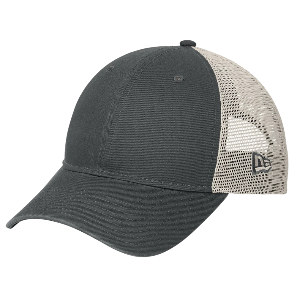 Graphite and stone New Era NE215 unstructured mesh snapback cap with curved visor