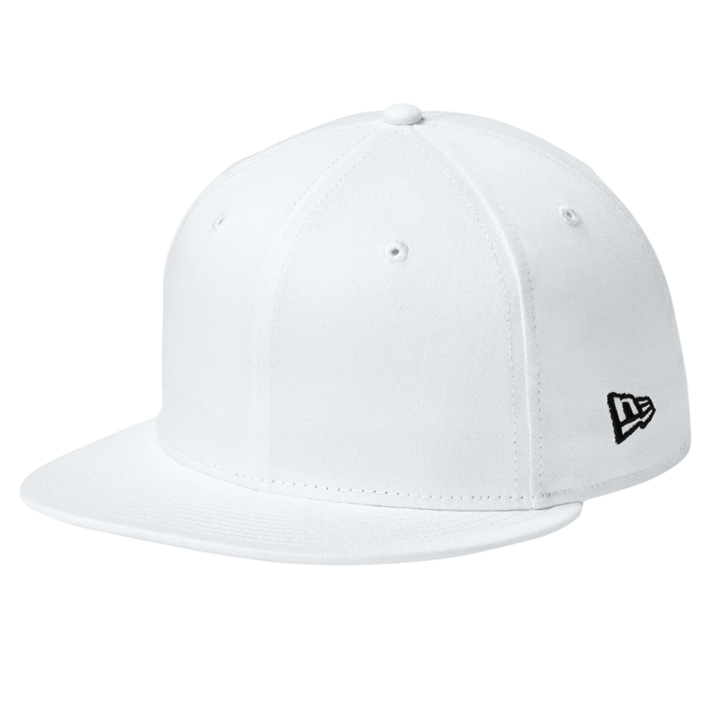 White New Era NE400 9FIFTY snapback cap with flat visor