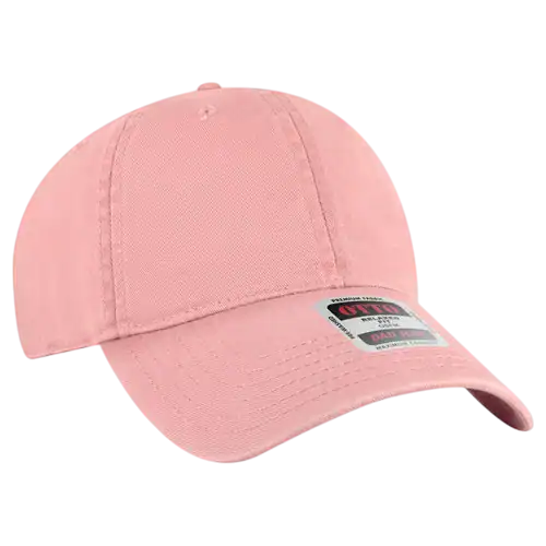 Garment washed pink Otto Cap 18-772 low profile dad hat with curved bill