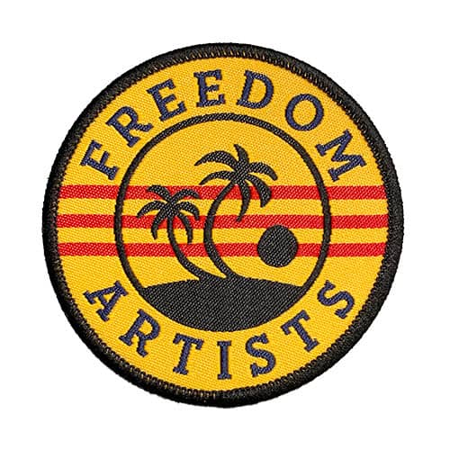 cirlce woven patches in Orange colorway 2 of 2