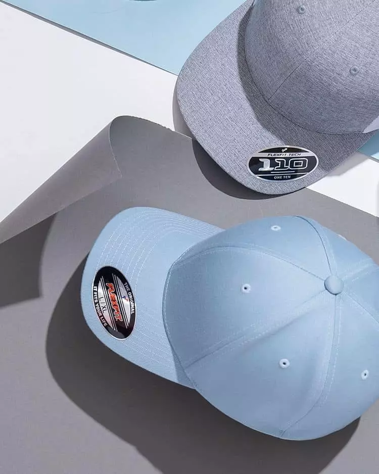 Light Blue New Era Blank Poly 39THIRTY Cap - Custom Lids M/L