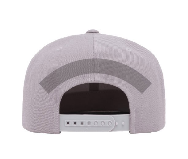 Back embroidery on snapback above opening