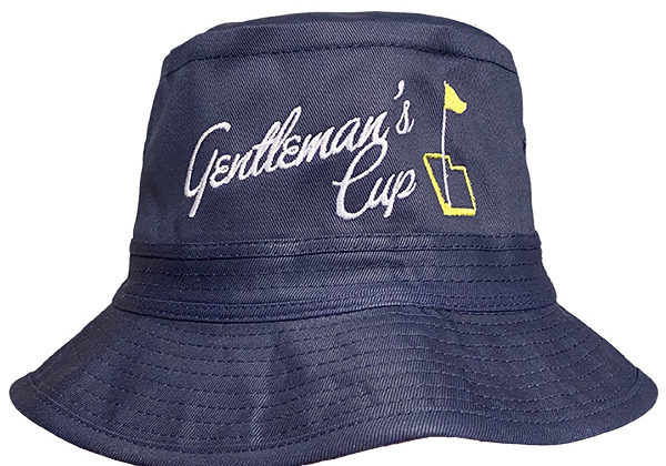 bucket hat with golf event embroidery