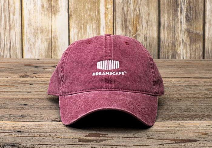 custom maroon dad hat with direct embroidery