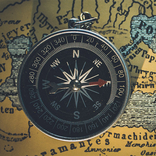 compass and map for sitemap page