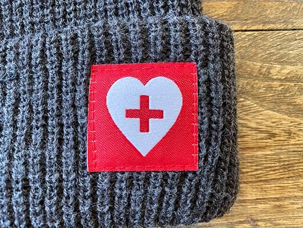 label on beanie detail