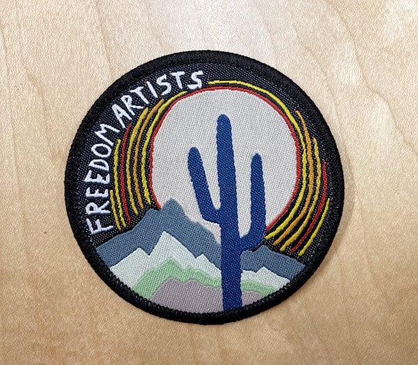 custom woven patch with cactus