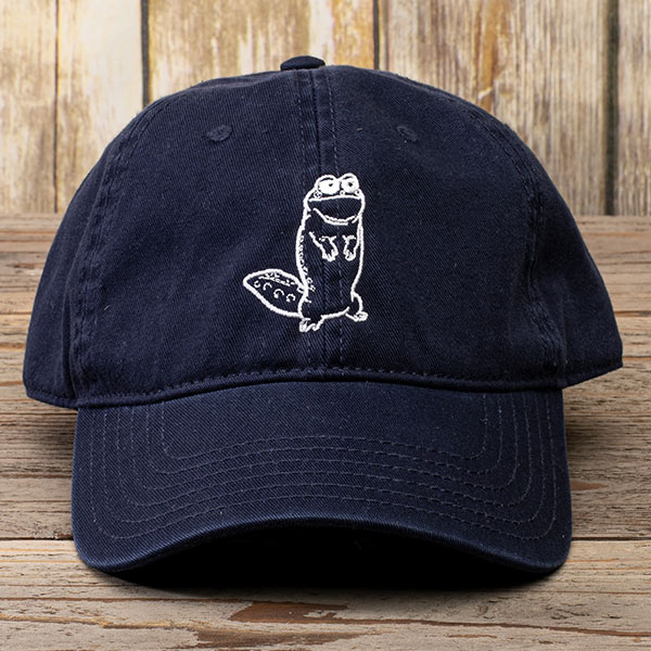 navy dad hat with custom logo
