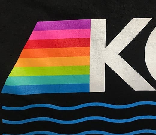 plastisol print on dark shirt